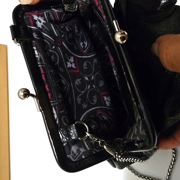 Brighton Mini Rosie Patent Leather Large Coin Purse Crossbody - Picture 7 of 10